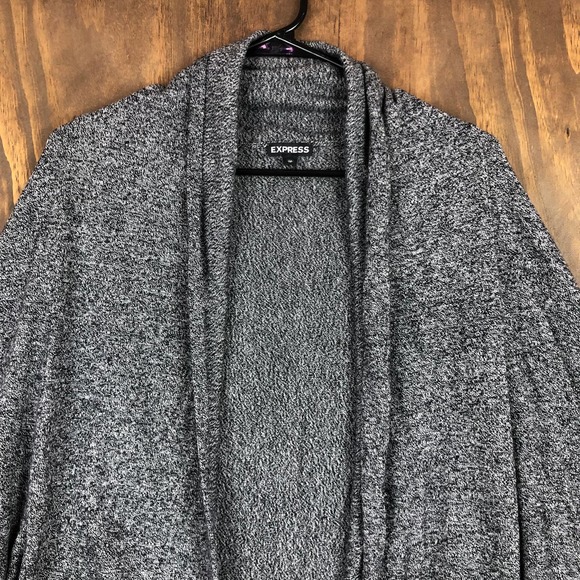 XS Express Gray Knit Shrug with Dolman Sleeves - Picture 2 of 13